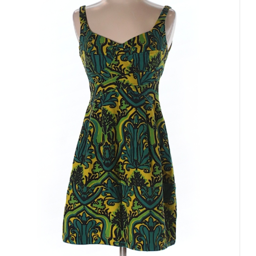 Striking Nanette Lepore Green Shades A-Line Dress